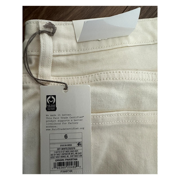 New a new day Tapered Leg Highest Rise Relaxed Hip & Thigh Cream Jeans Sz 6 - Picture 3 of 9